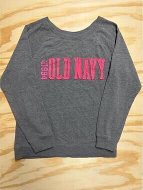 Old Navy Vintage Y2K Women’s Large Grey Pink Cotton Sweater